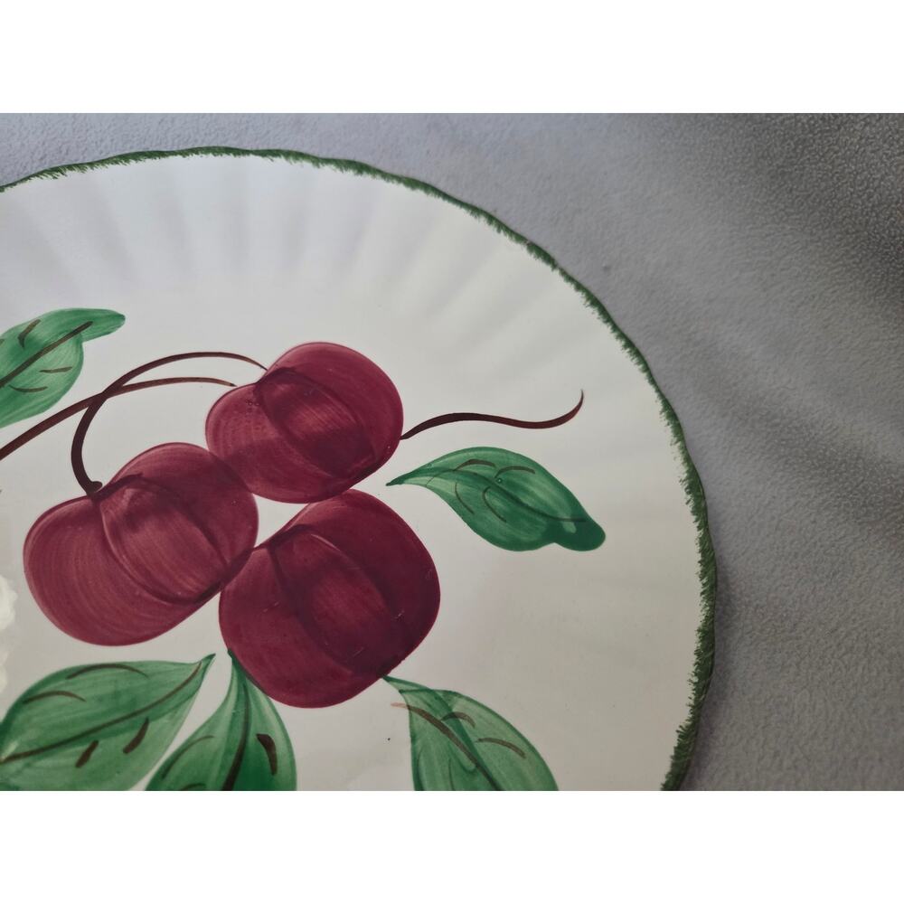 Vtg Blue Ridge Southern Pottery Red Apple Ruffle Ripple Edge Cottage Core - Picture 3 of 6